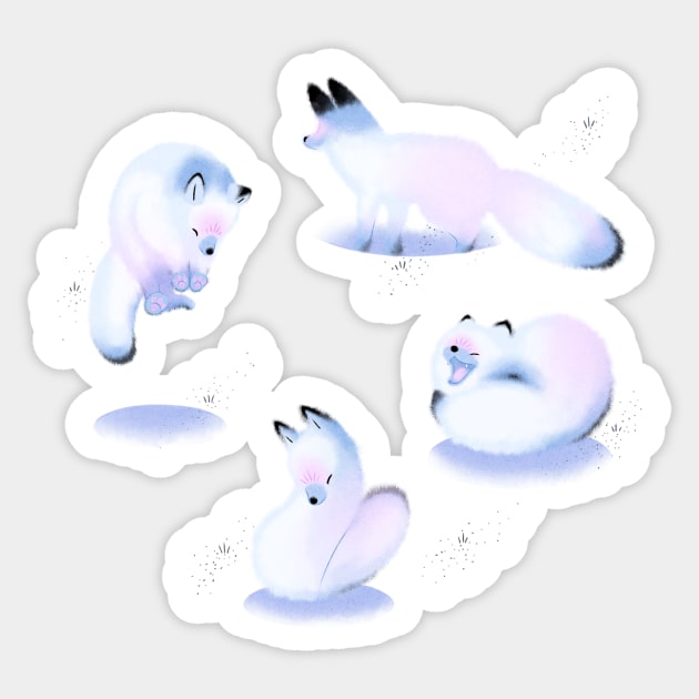 Arctic Foxes Sticker by Jasmine Todd